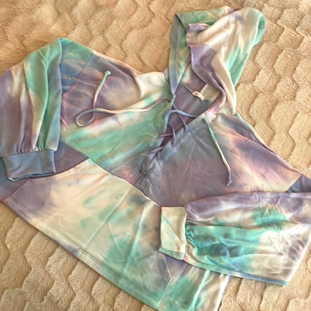 VICI Tie Dye Crop Hoodie
